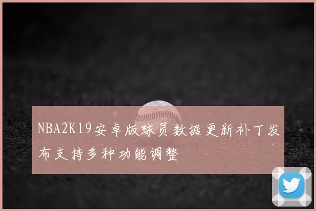 NBA2K19安卓版球员数据更新补丁发布支持多种功能调整